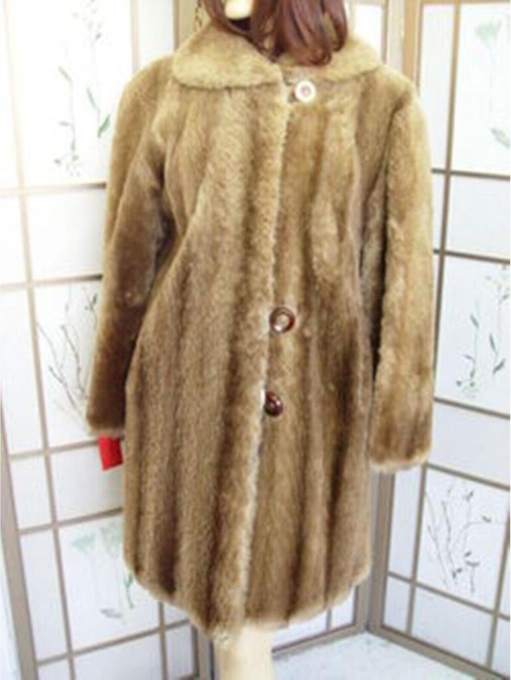 PRE-OWNED SHEARED RACCOON FUR COAT LINING REPLACED SIZE 10